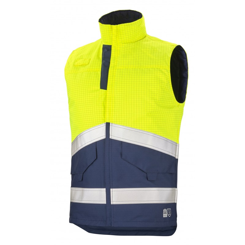 gilet bleu fluo