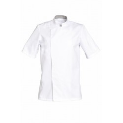 Veste de Cuisine Cookie manches courtes photo devant du produit couleur blanc