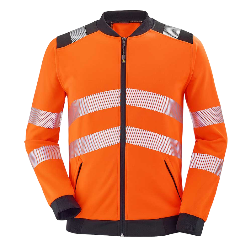 Sweat zippé Haute Visibilité VALLOUISE Orange fluo / Noir Cepovett Safety