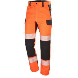 Pantalon de travail Haute-Visibilité écoresponsable FLUO ADVANCED Orange fluo / Gris charcoal CEPOVETT SAFETY
