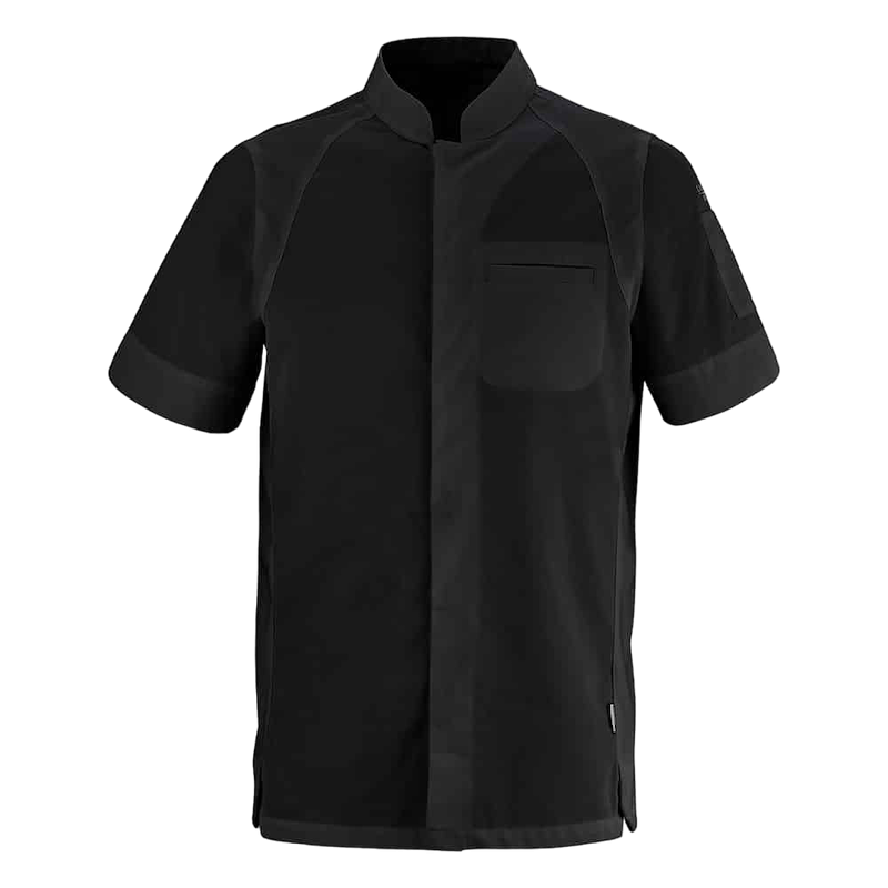 Veste de cuisine manches courtes homme Basil Noir Lafont