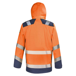 Parka Haute Visibilité Orange Fluo / Navy  Arc electrique Classe 2 Ione Cepovett Safety