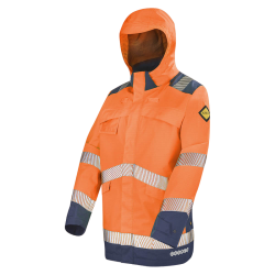 Parka Haute Visibilité Orange Fluo / Navy  Arc electrique Classe 2 Ione Cepovett Safety