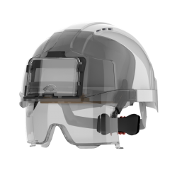 Casque-de-chantier-avec-sur-lunette-EVO®-VISTAlens®-porte-badge-ventilé-crémaillère-blanc-fumé-AMB177-T05-F00-JSP