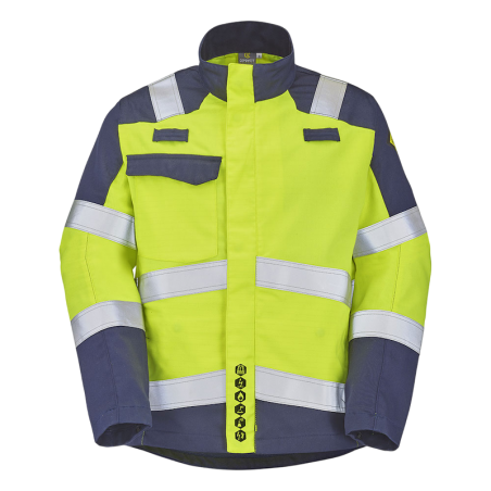 Blouson multirisques BLANCAS ATEX HV 260 XP CEPOVETT SAFETY JAUNE FLUO / BLEU MARINE