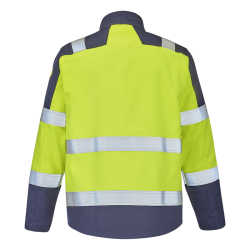 Blouson multirisques BLANCAS ATEX HV 260 XP CEPOVETT SAFETY JAUNE FLUO / BLEU MARINE