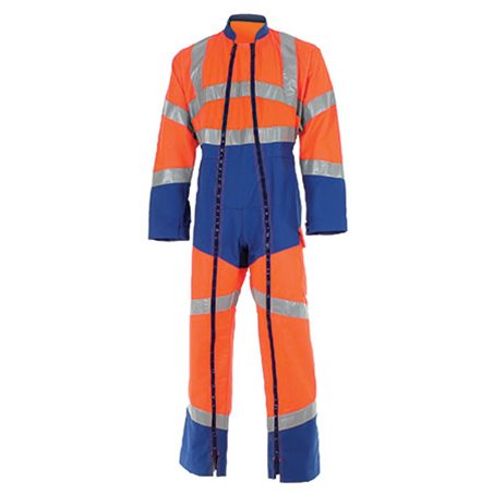 Combinaison de travail haute visibilité 2 zip FLUO SAFE - CEPOVETT SAFEFTY