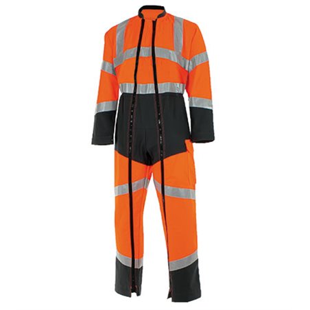 Combinaison de travail haute visibilité 2 zip FLUO SAFE - CEPOVETT SAFEFTY