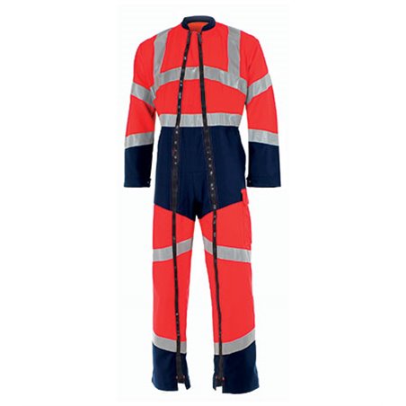 Combinaison de travail haute visibilité 2 zip FLUO SAFE - CEPOVETT SAFEFTY