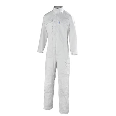 Combinaison de travail 1 zip protection genoux KROSS LINE photo produit vue de devant couleur blanc