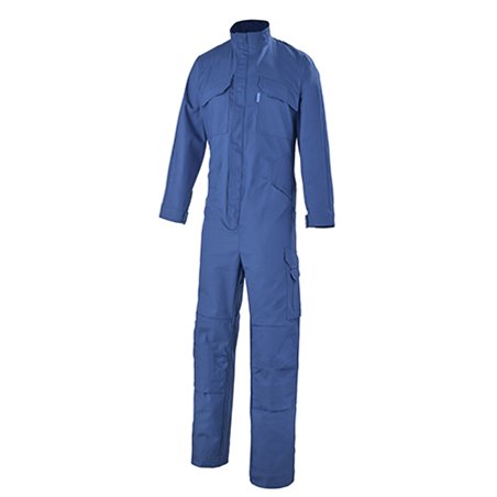 Combinaison de travail 1 zip protection genoux KROSS LINE photo produit vue de devant couleur bleu jean